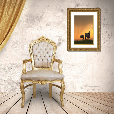 Evening Walk Gold Ornate Wood Framed Art Print with Double Matting by Dawson, Robert