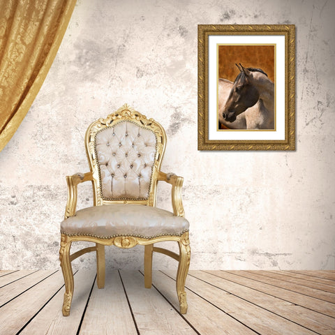 Leos Son Gold Ornate Wood Framed Art Print with Double Matting by Dawson, Robert