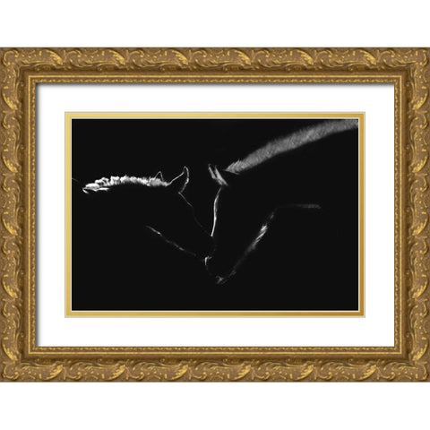 Moonlight Kiss Gold Ornate Wood Framed Art Print with Double Matting by Dawson, Robert