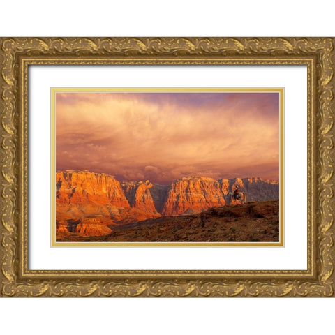 Out of the West Gold Ornate Wood Framed Art Print with Double Matting by Dawson, Robert
