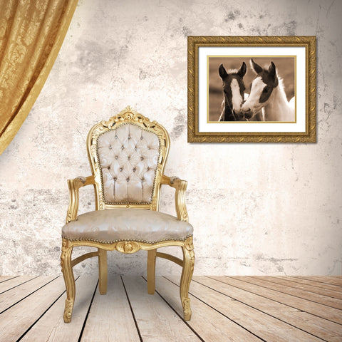 Playful Friends Gold Ornate Wood Framed Art Print with Double Matting by Dawson, Robert