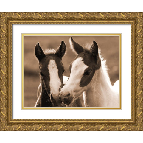 Playful Friends Gold Ornate Wood Framed Art Print with Double Matting by Dawson, Robert