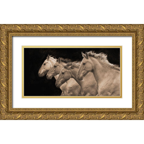 Pretty Girls Gold Ornate Wood Framed Art Print with Double Matting by Dawson, Robert