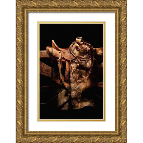 Ranch Gear Gold Ornate Wood Framed Art Print with Double Matting by Dawson, Robert