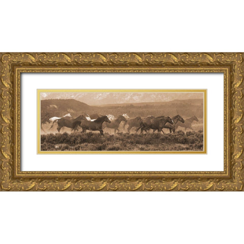 Racing the Storm II Gold Ornate Wood Framed Art Print with Double Matting by Dawson, Robert