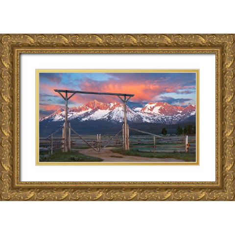 Sawtooth Morning Gold Ornate Wood Framed Art Print with Double Matting by Dawson, Robert
