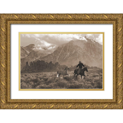 Sierra Foothills Gold Ornate Wood Framed Art Print with Double Matting by Dawson, Robert