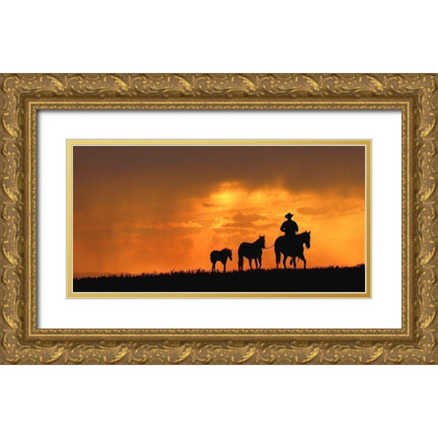 The Care Taker Gold Ornate Wood Framed Art Print with Double Matting by Dawson, Robert