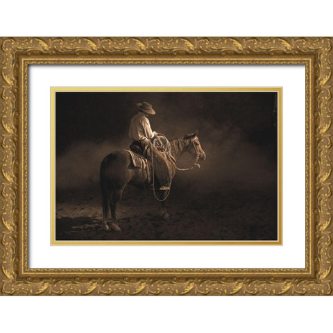 Taking A Break ~ Sepia Gold Ornate Wood Framed Art Print with Double Matting by Dawson, Robert