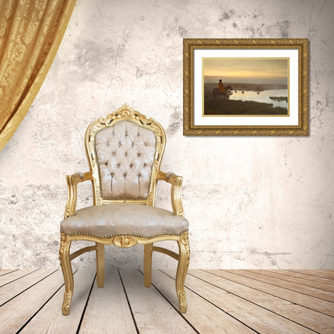 The Guardian Gold Ornate Wood Framed Art Print with Double Matting by Dawson, Robert