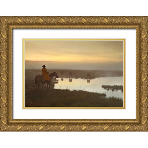 The Guardian Gold Ornate Wood Framed Art Print with Double Matting by Dawson, Robert
