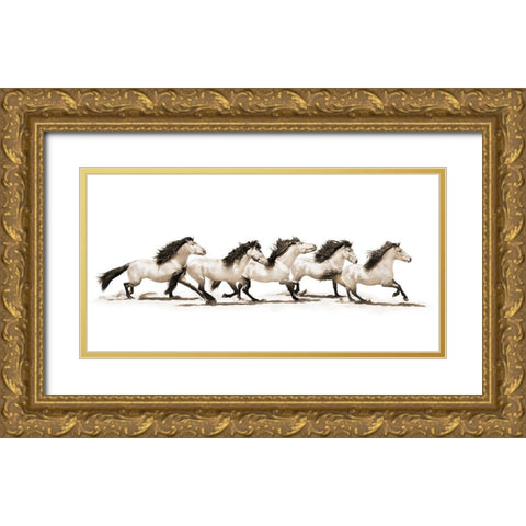 The Buckskins Gold Ornate Wood Framed Art Print with Double Matting by Dawson, Robert
