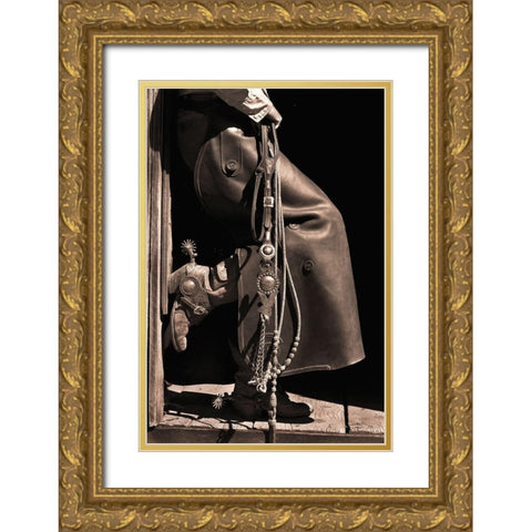 Texas Cowboy Gold Ornate Wood Framed Art Print with Double Matting by Dawson, Robert