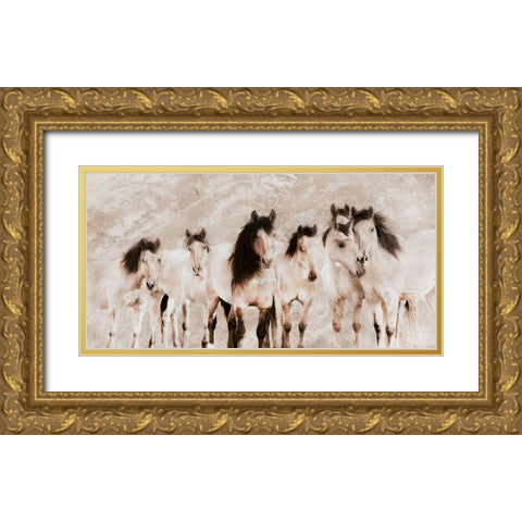 The Tribe ~ Sepia Gold Ornate Wood Framed Art Print with Double Matting by Dawson, Robert
