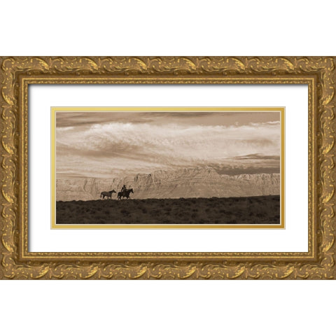 Trailing Home ~ Sepia Gold Ornate Wood Framed Art Print with Double Matting by Dawson, Robert