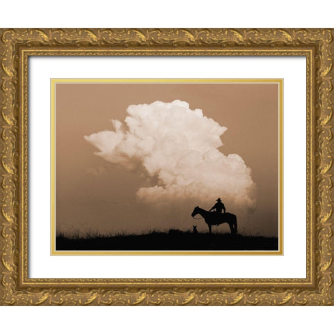 Thunder Gold Ornate Wood Framed Art Print with Double Matting by Dawson, Robert