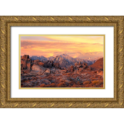 Under the Western Skies Gold Ornate Wood Framed Art Print with Double Matting by Dawson, Robert