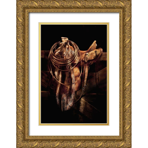 Z Ranch Gear Gold Ornate Wood Framed Art Print with Double Matting by Dawson, Robert