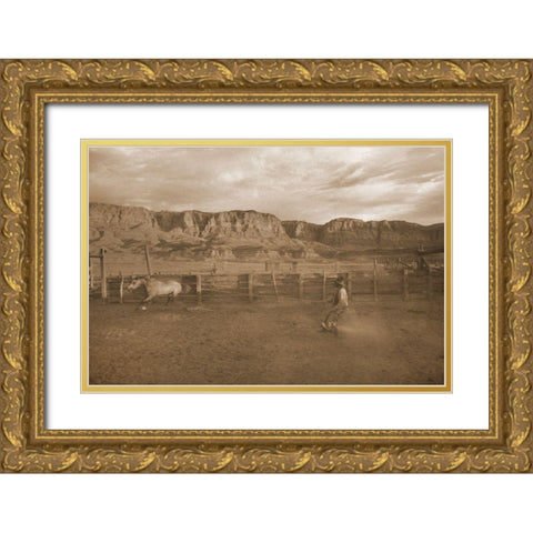 First Day At School Gold Ornate Wood Framed Art Print with Double Matting by Dawson, Robert