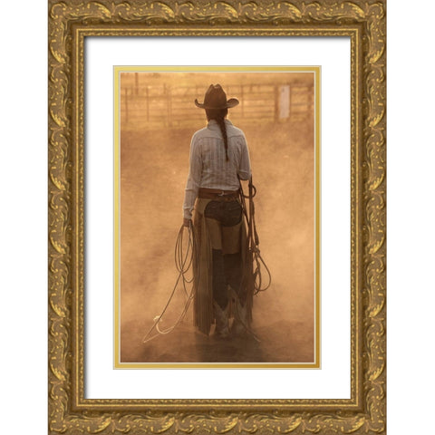 Headed To Work Gold Ornate Wood Framed Art Print with Double Matting by Dawson, Robert