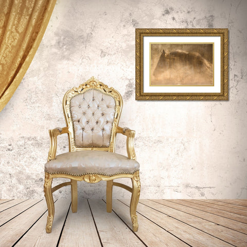 The Quarter Horse Gold Ornate Wood Framed Art Print with Double Matting by Dawson, Robert