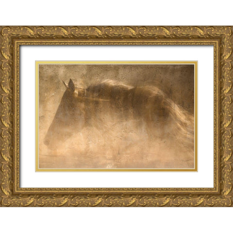 The Quarter Horse Gold Ornate Wood Framed Art Print with Double Matting by Dawson, Robert