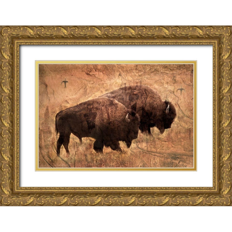 The Elders Gold Ornate Wood Framed Art Print with Double Matting by Dawson, Robert