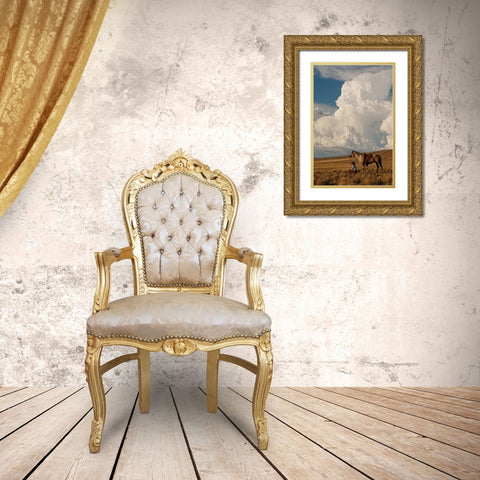 Thunder On the Prairie Gold Ornate Wood Framed Art Print with Double Matting by Dawson, Robert