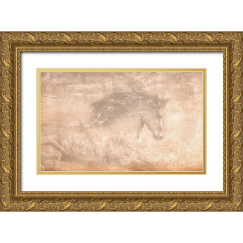 The Stallion Gold Ornate Wood Framed Art Print with Double Matting by Dawson, Robert
