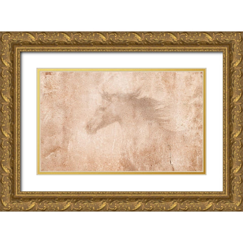 The Arab Horse Gold Ornate Wood Framed Art Print with Double Matting by Dawson, Robert