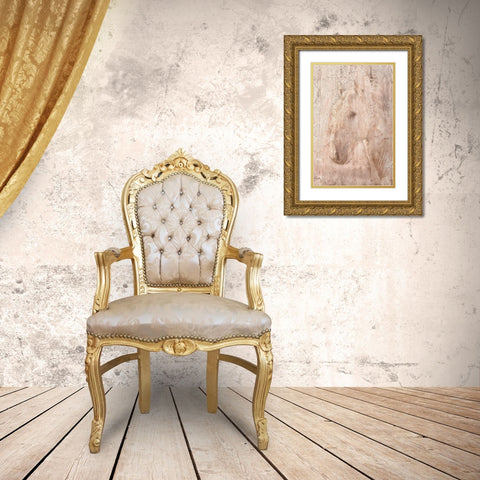 The White Stallion Gold Ornate Wood Framed Art Print with Double Matting by Dawson, Robert