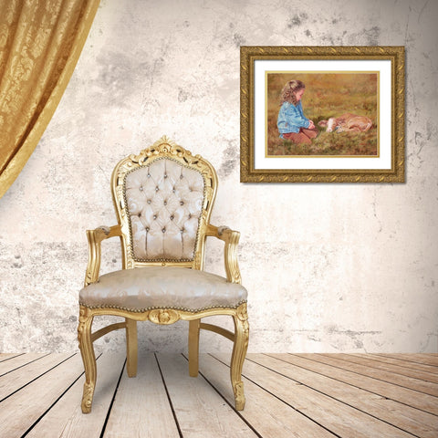 Getting To Know You Gold Ornate Wood Framed Art Print with Double Matting by Dudley, June