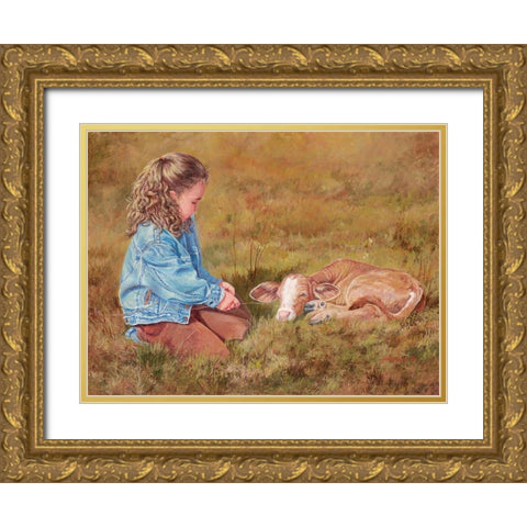 Getting To Know You Gold Ornate Wood Framed Art Print with Double Matting by Dudley, June