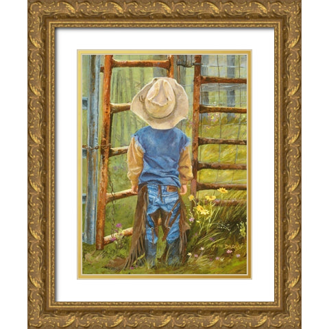 Got Some Growing To Do Gold Ornate Wood Framed Art Print with Double Matting by Dudley, June