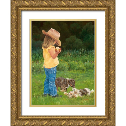 Play Time Gold Ornate Wood Framed Art Print with Double Matting by Dudley, June