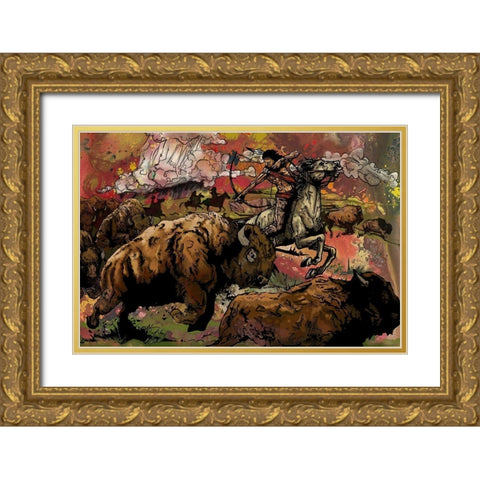 Hollow Bones Gold Ornate Wood Framed Art Print with Double Matting by Kuehl, Cody