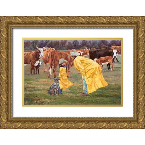 Game Plan Gold Ornate Wood Framed Art Print with Double Matting by Dudley, June