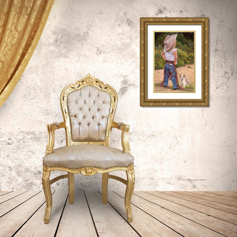 Boss Lady. Gold Ornate Wood Framed Art Print with Double Matting by Dudley, June