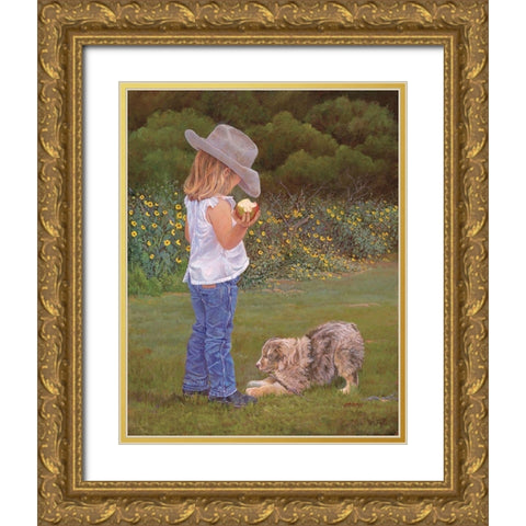 Double Trouble Gold Ornate Wood Framed Art Print with Double Matting by Dudley, June