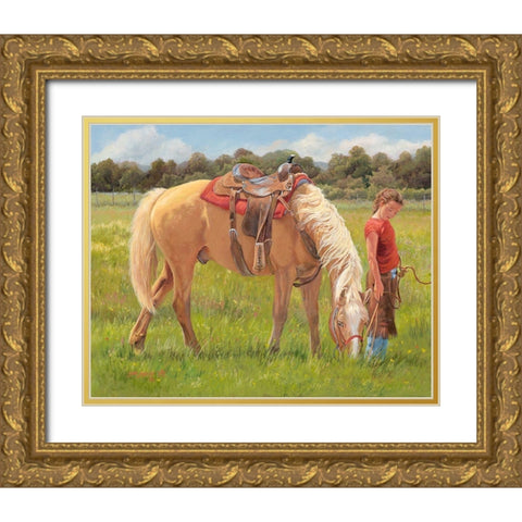 Two of A Kind Gold Ornate Wood Framed Art Print with Double Matting by Dudley, June