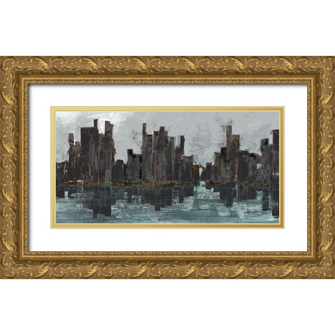 Metro Nights I Gold Ornate Wood Framed Art Print with Double Matting by Bolokofsky, Ronald