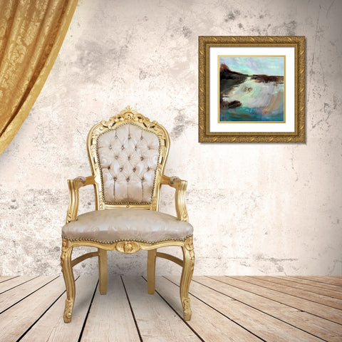 River Falls Gold Ornate Wood Framed Art Print with Double Matting by Bolokofsky, Ronald
