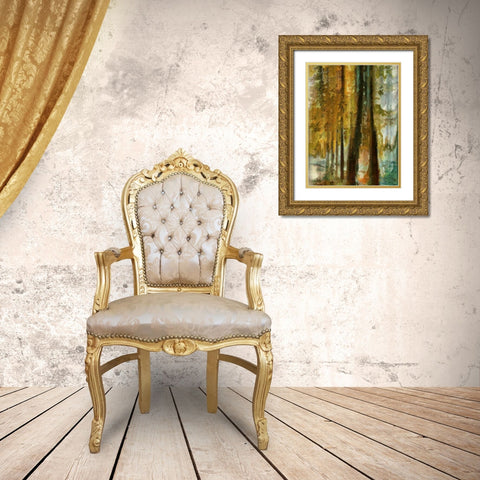 Golden Forest II Gold Ornate Wood Framed Art Print with Double Matting by Bolokofsky, Ronald