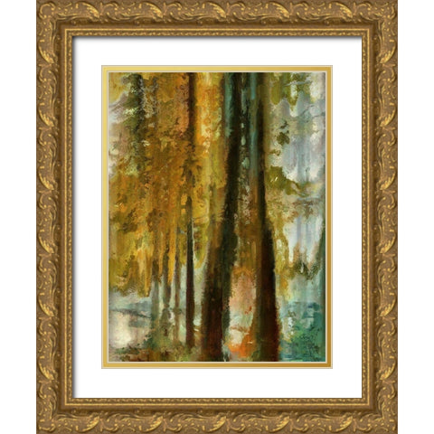 Golden Forest II Gold Ornate Wood Framed Art Print with Double Matting by Bolokofsky, Ronald