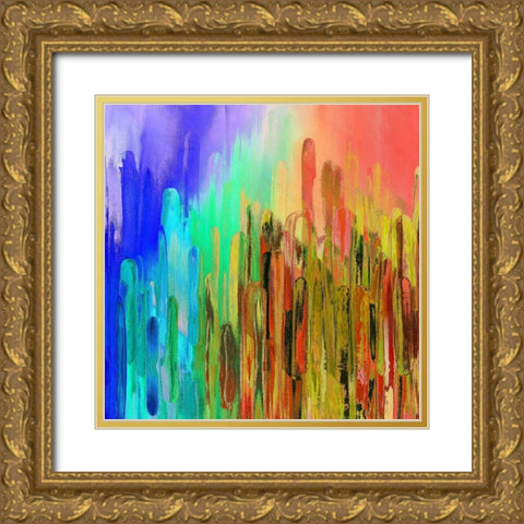 Abstract Melt III Gold Ornate Wood Framed Art Print with Double Matting by Bolokofsky, Ronald