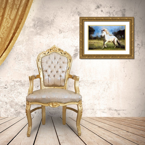 Slow Trot Gold Ornate Wood Framed Art Print with Double Matting by Bolokofsky, Ronald
