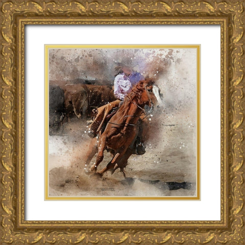 Cowgirl II Gold Ornate Wood Framed Art Print with Double Matting by Bolokofsky, Ronald