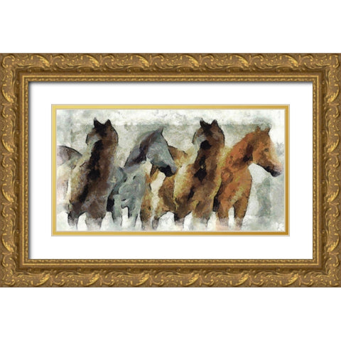 Foursome Gold Ornate Wood Framed Art Print with Double Matting by Bolokofsky, Ronald