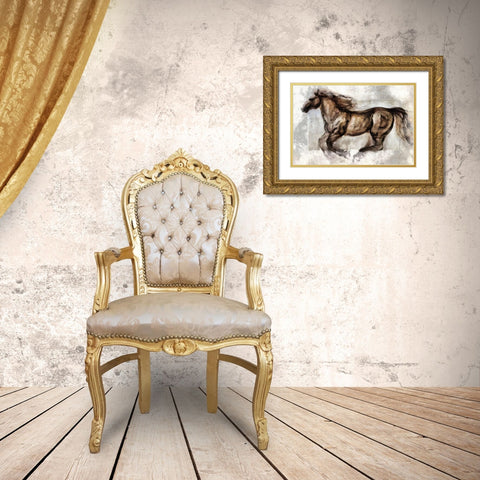 Full Trot Gold Ornate Wood Framed Art Print with Double Matting by Bolokofsky, Ronald
