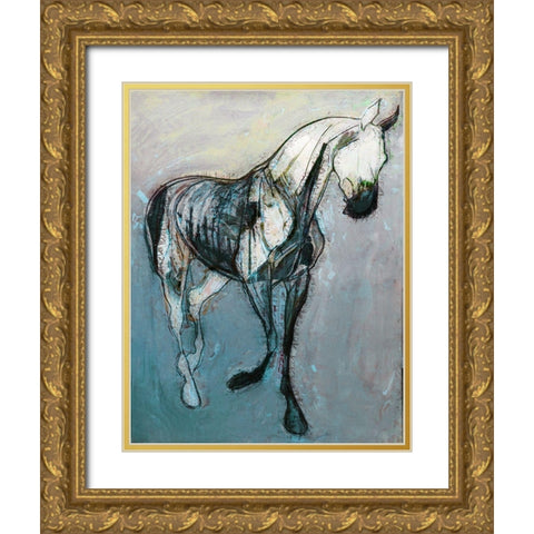 Horse Dance II Gold Ornate Wood Framed Art Print with Double Matting by Bolokofsky, Ronald